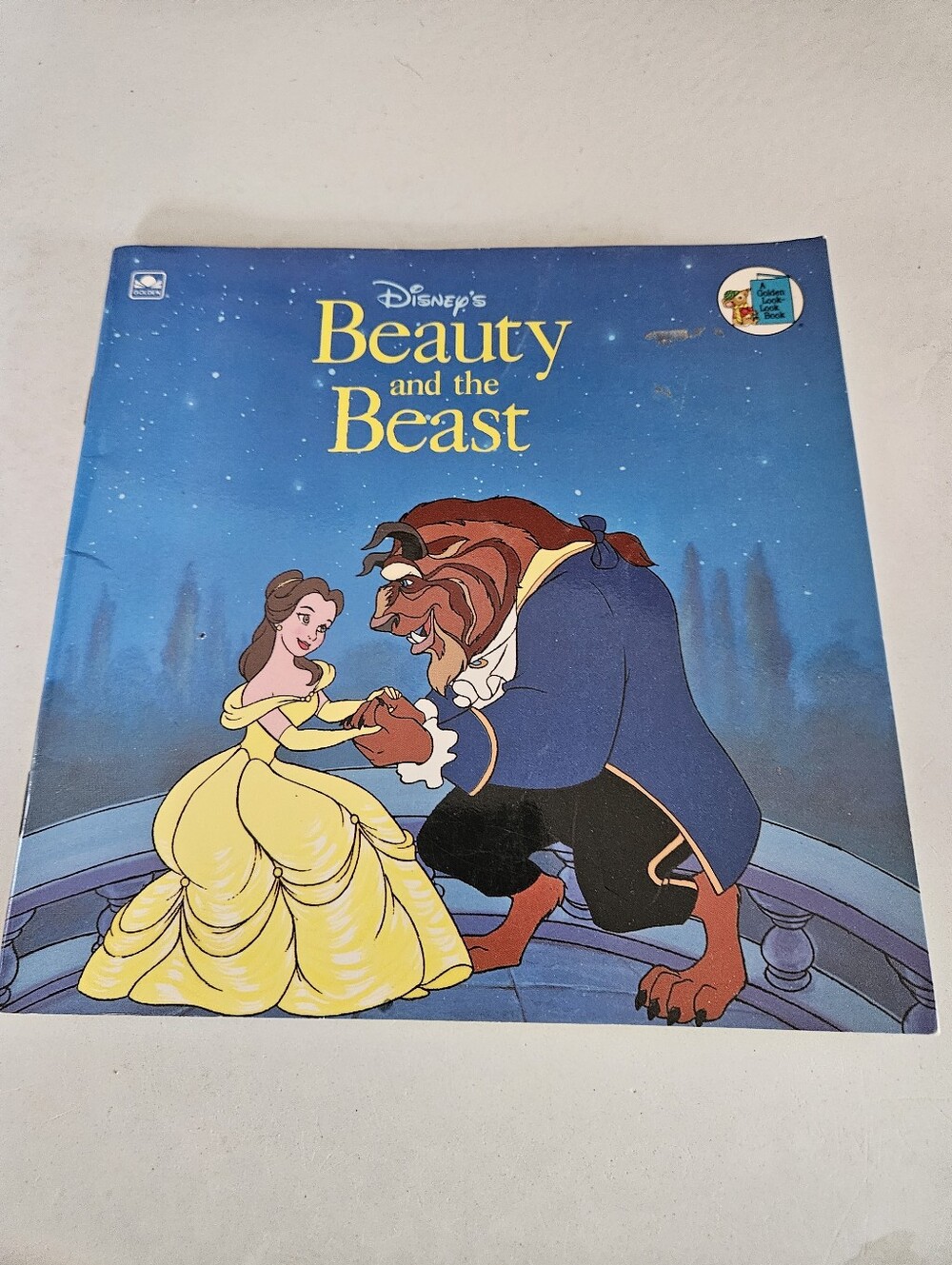💙20/$20 1991 Vintage Beauty And The Beast Golden Books Look Look Book